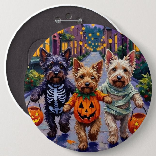 Skye Terrier Busar Halloween-kostymer Knapp (Framsida & baksida)