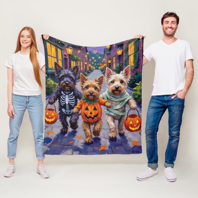 Skye Terrier Busar-söndags Halloween-kostymer Fleecefilt (På plats)