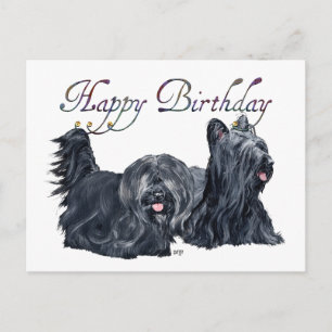 Skye Terrier Födelsedagskort Vykort