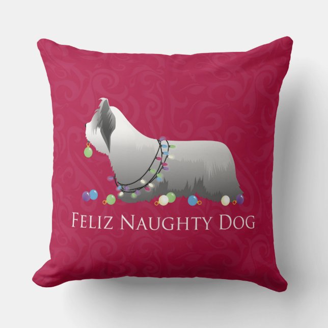 Skye Terrier God jul Design Kudde (Framsida)