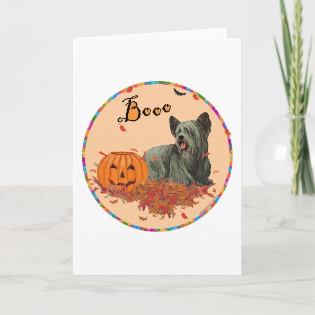 Skye Terrier Halloween Kort (Framsida)
