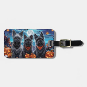 Skye Terrier Halloween Kuslig Bagagebricka