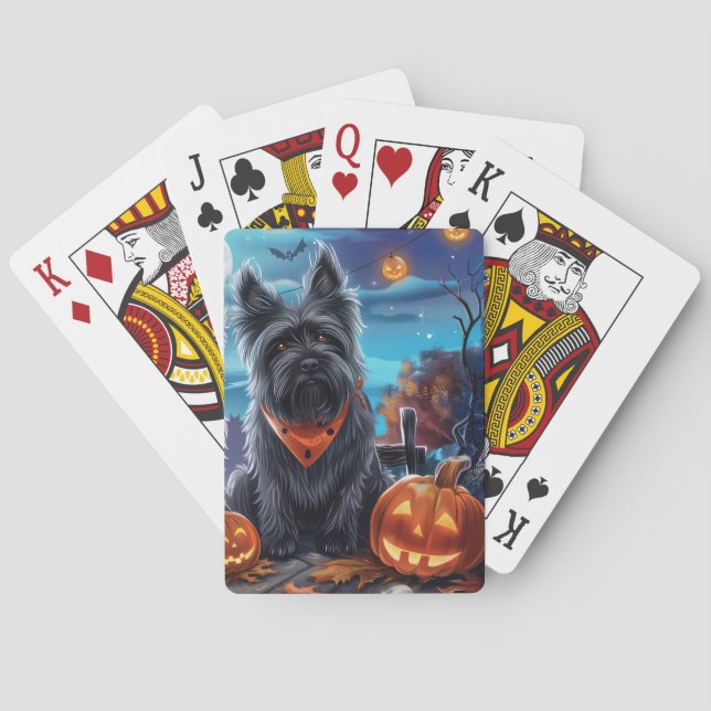 Skye Terrier Halloween Kuslig Casinokort (Baksidan)