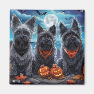 Skye Terrier Halloween Kuslig Magnet