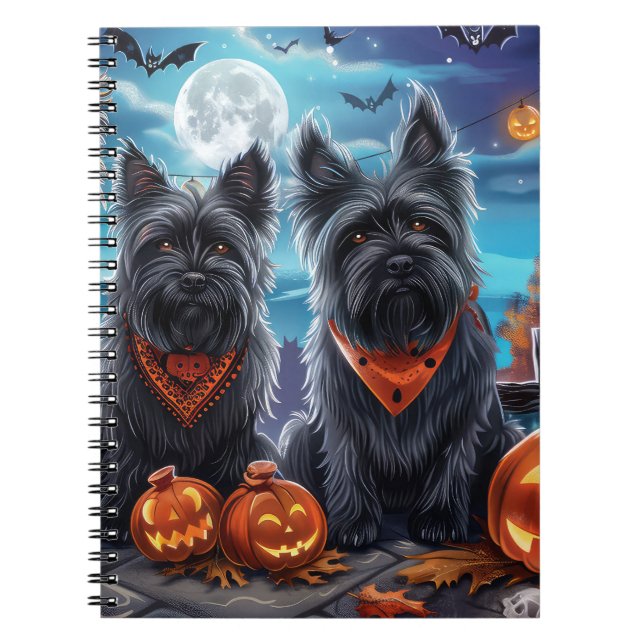 Skye Terrier Halloween Spooky Anteckningsbok (Framsidan)
