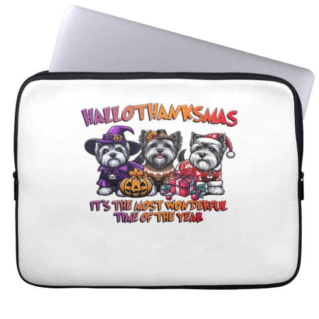 Skye Terrier Halloween Thanksgiving julklas Laptop Fodral (Framsidan)