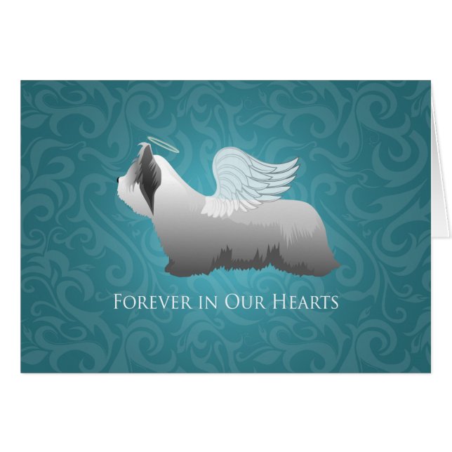 Skye Terrier Hund aveln Angel Sympathy Card Hälsningskort (Framsidan Horizontal)
