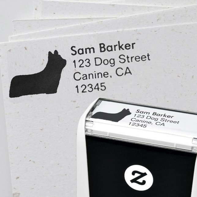 Skye Terrier Hund aveln Silhouette Returadress Självfärgande Stämpel (Skapare uppladdad)