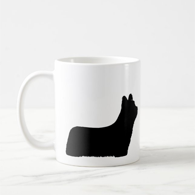 Skye Terrier Hund aveln Silhouettes Kaffemugg (Vänster)