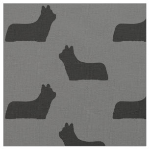 Skye Terrier Hund aveln Silhouettes Patterned Tyg