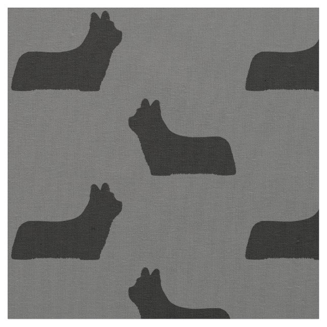 Skye Terrier Hund aveln Silhouettes Patterned Tyg (Närbild)