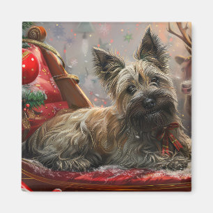 Skye Terrier Hund Jul Festlig Magnet
