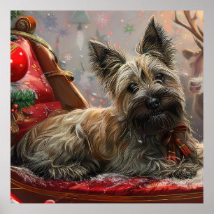 Skye Terrier Hund Jul Festlig Poster