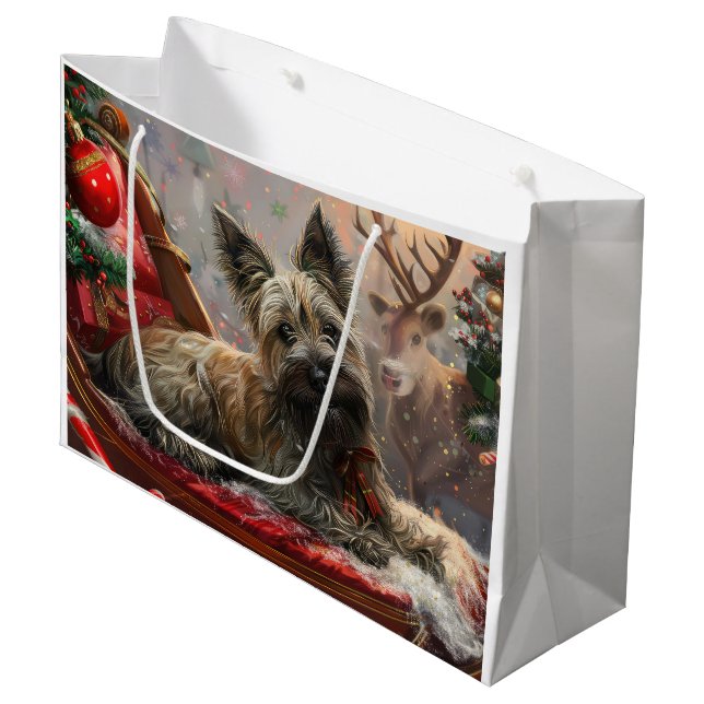Skye Terrier Hund julafton (Framsidan Vinklad)
