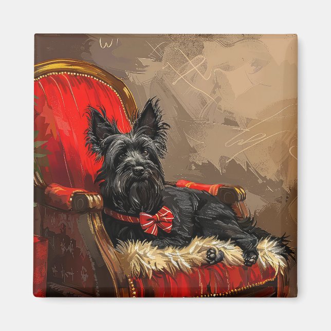 Skye Terrier Hund julafton Magnet (Framsidan)