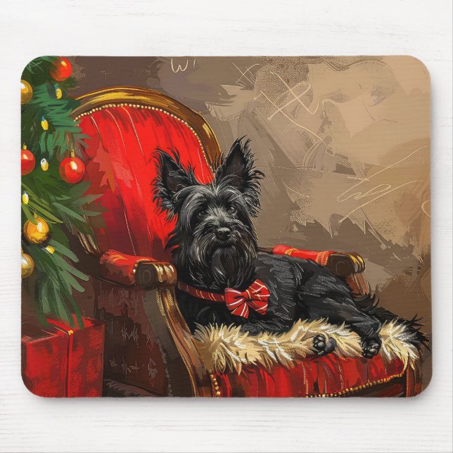 Skye Terrier Hund julafton Musmatta (Framsidan)