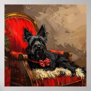 Skye Terrier Hund julafton Poster