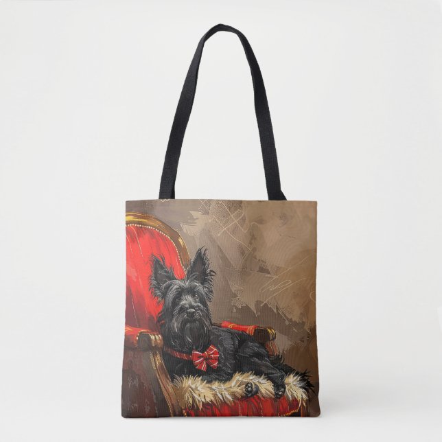 Skye Terrier Hund julafton Tygkasse (Framsida)