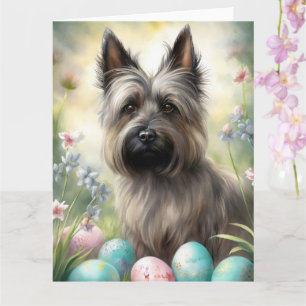 Skye Terrier Hund med påskägg Semester Kort
