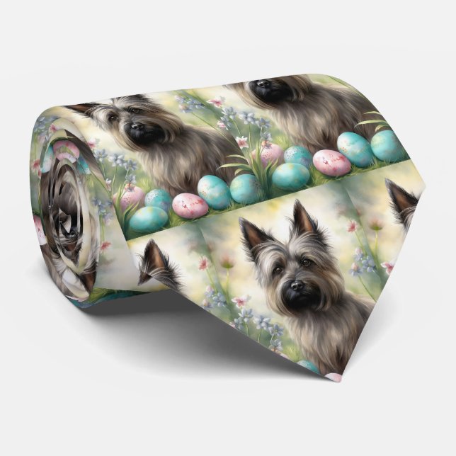 Skye Terrier Hund med påskägg Semester  Slips (Rullad)