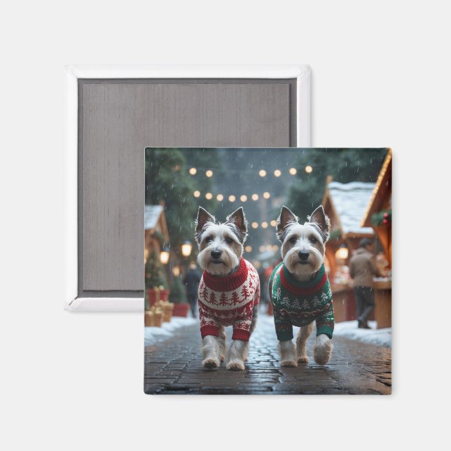 Skye Terrier Hundar Jul Snö Semester  Magnet (Front/Back)