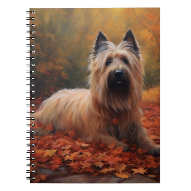 Skye Terrier i Höst löv Fall Inspire Anteckningsbok (Framsidan)