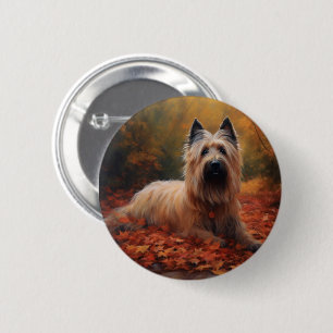 Skye Terrier i Höst löv Fall Inspire Knapp