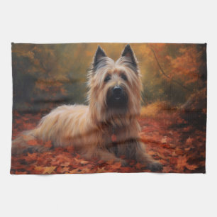 Skye Terrier i Höst löv Fall Inspire Kökshandduk