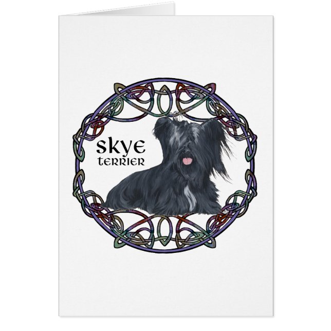 Skye Terrier i kelternätverkskonst Hälsningskort (Framsidan)