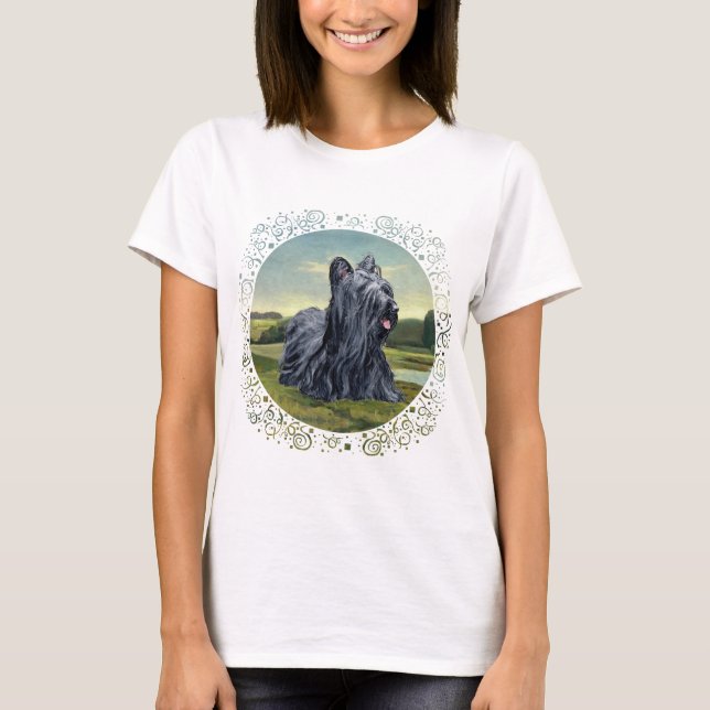 Skye Terrier i pastoralt landskap Tee Shirt (Framsida)