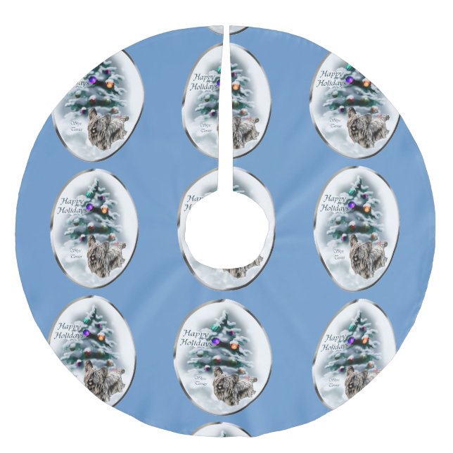 Skye Terrier-jul Julgransmatta Borstad Polyester (Framsidan)