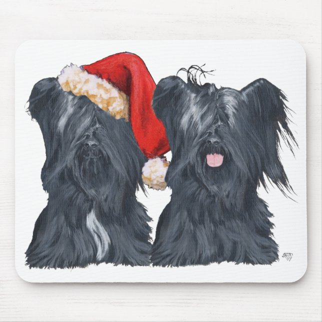 Skye Terrier Jultomten Musmatta (Framsidan)