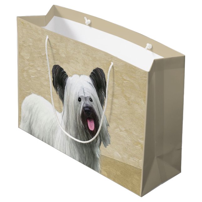Skye Terrier-målning - Cute Original Hund Art (Baksidan Vinklad)