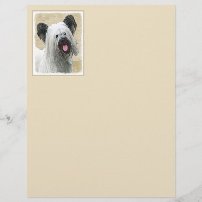 Skye Terrier-målning - Cute Original Hund Art (Framsida)