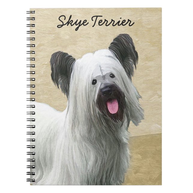 Skye Terrier-målning - Cute Original Hund Art Anteckningsbok Med Spiral (Framsidan)