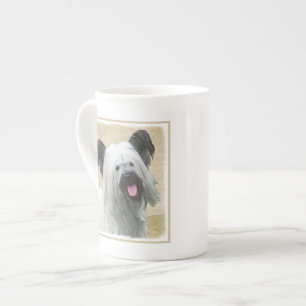Skye Terrier-målning - Cute Original Hund Art Benporslin Mugg