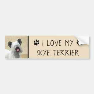 Skye Terrier-målning - Cute Original Hund Art Bildekal