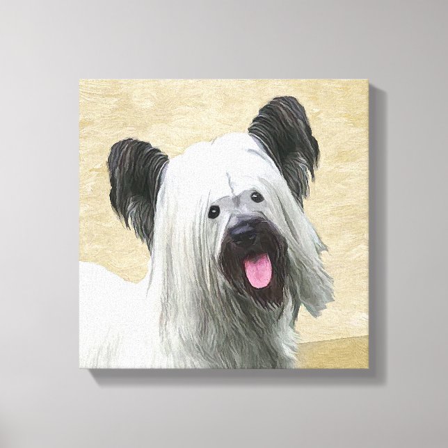 Skye Terrier-målning - Cute Original Hund Art Canvastryck (Framsida)