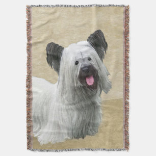 Skye Terrier-målning - Cute Original Hund Art Filt