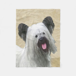 Skye Terrier-målning - Cute Original Hund Art Fleecefilt
