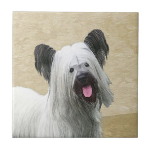 Skye Terrier-målning - Cute Original Hund Art Kakelplatta