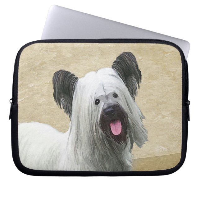 Skye Terrier-målning - Cute Original Hund Art Laptop Fodral (Framsidan)