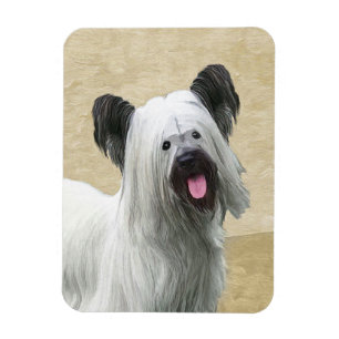 Skye Terrier-målning - Cute Original Hund Art Magnet