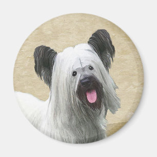 Skye Terrier-målning - Cute Original Hund Art Magnet