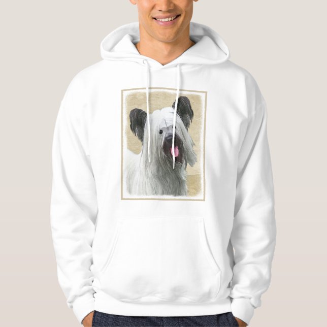 Skye Terrier-målning - Cute Original Hund Art Munkjacka (Framsida)
