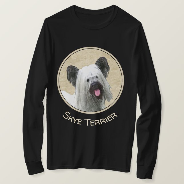 Skye Terrier-målning - Cute Original Hund Art T Shirt (Design framsida)