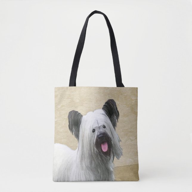 Skye Terrier-målning - Cute Original Hund Art Tygkasse (Framsida)