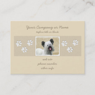 Skye Terrier-målning - Cute Original Hund Art Visitkort