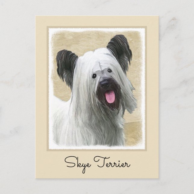 Skye Terrier-målning - Cute Original Hund Art Vykort (Framsida)