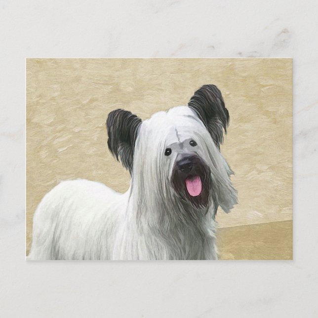 Skye Terrier-målning - Cute Original Hund Art Vykort (Framsida)